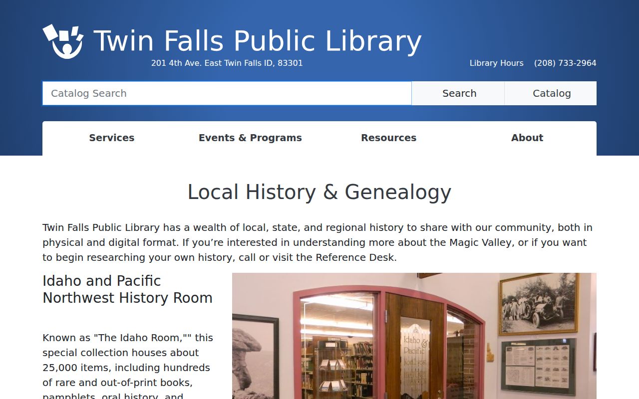 Twin Falls city directory Idaho Room and genealogy collection