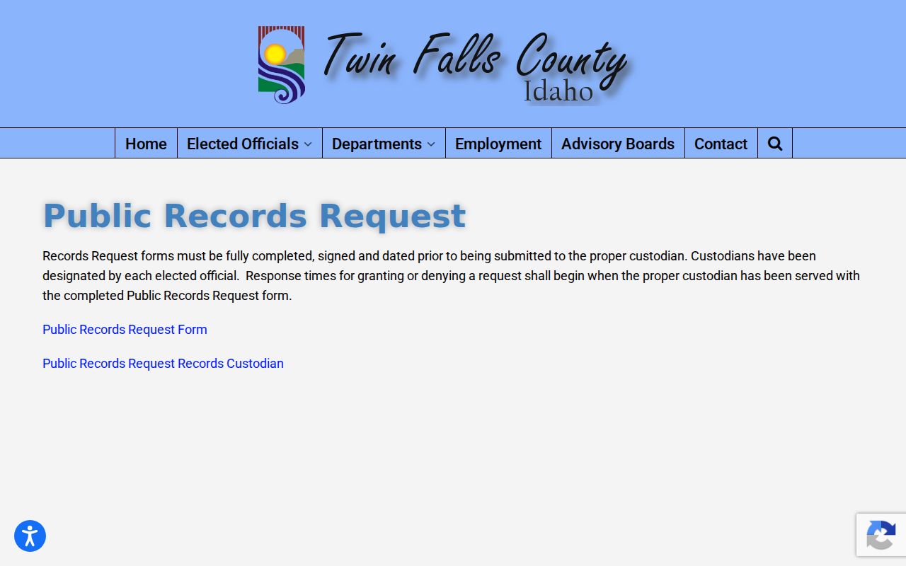 Twin Falls residents directory county public records request