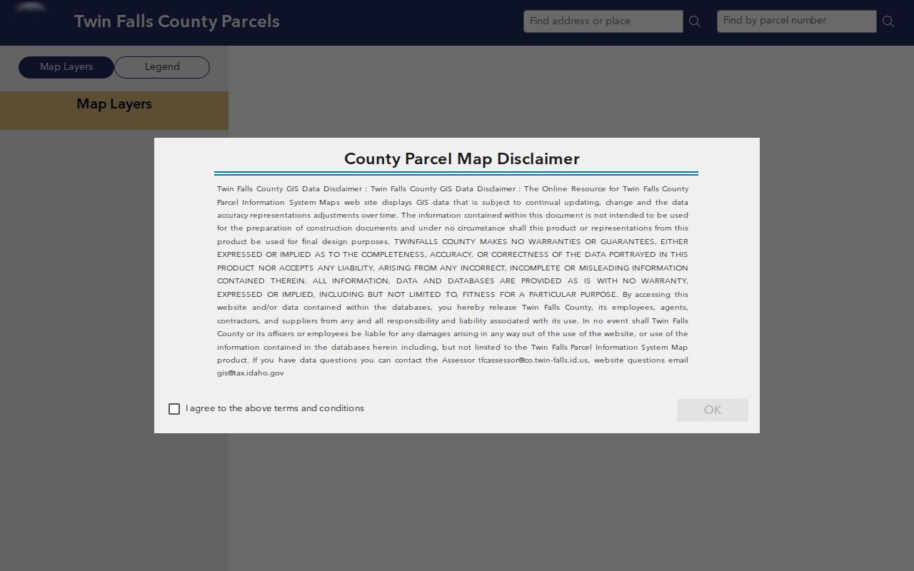 Twin Falls County GIS parcel viewer for adjacent lots