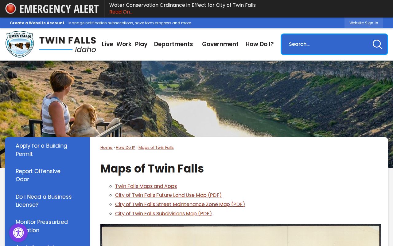 Twin Falls street directory city street and subdivision maps