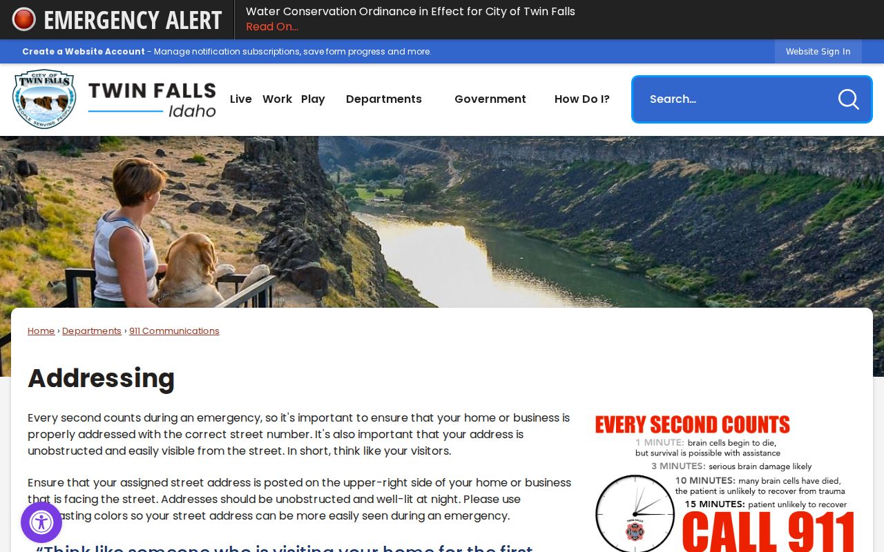 Twin Falls street directory city addressing guidance